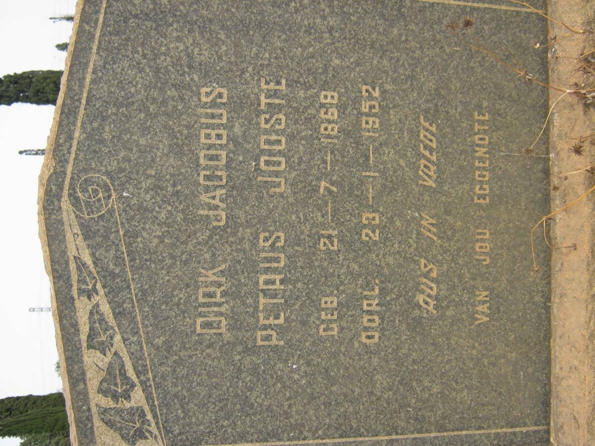 JOOSTE Dirk Jacobus Petrus 1868-1952