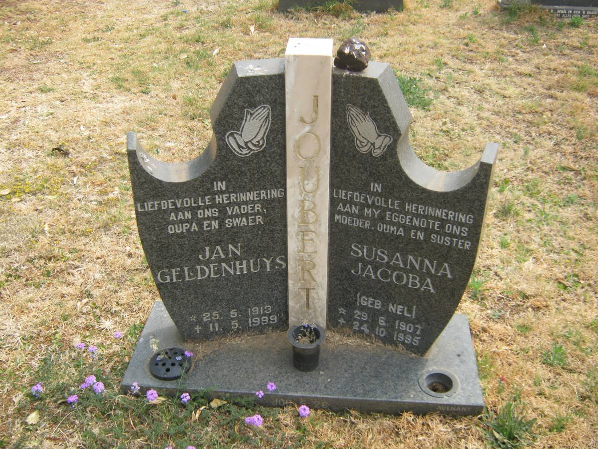 JOUBERT Jan Geldenhuys 1913-1999 &amp; Susanna Jacoba NEL 1907-1995