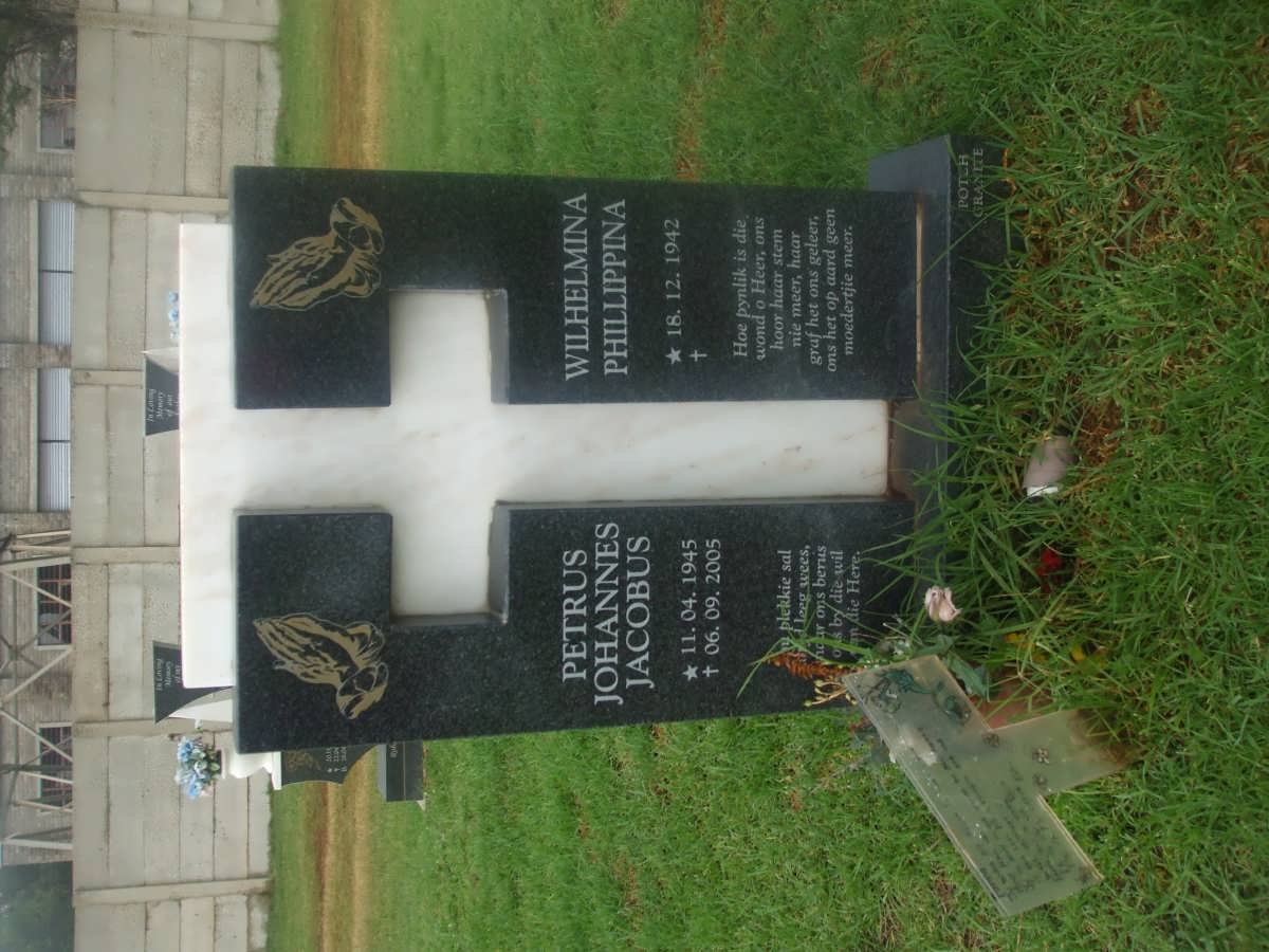 JOUBERT Petrus Johannes Jacobus 1945-2005 &amp; Wilhelmina Phillippina 1942-