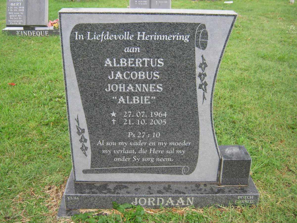 JORDAAN Albertus Jacobus Johannes 1964-2005