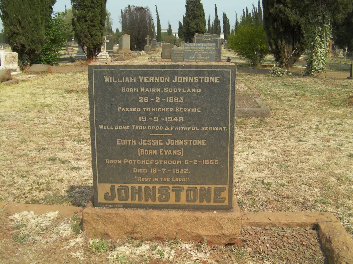JOHNSTONE William Vernon 1863-1952 &amp; Edith Jessie EVANS 1866-1952