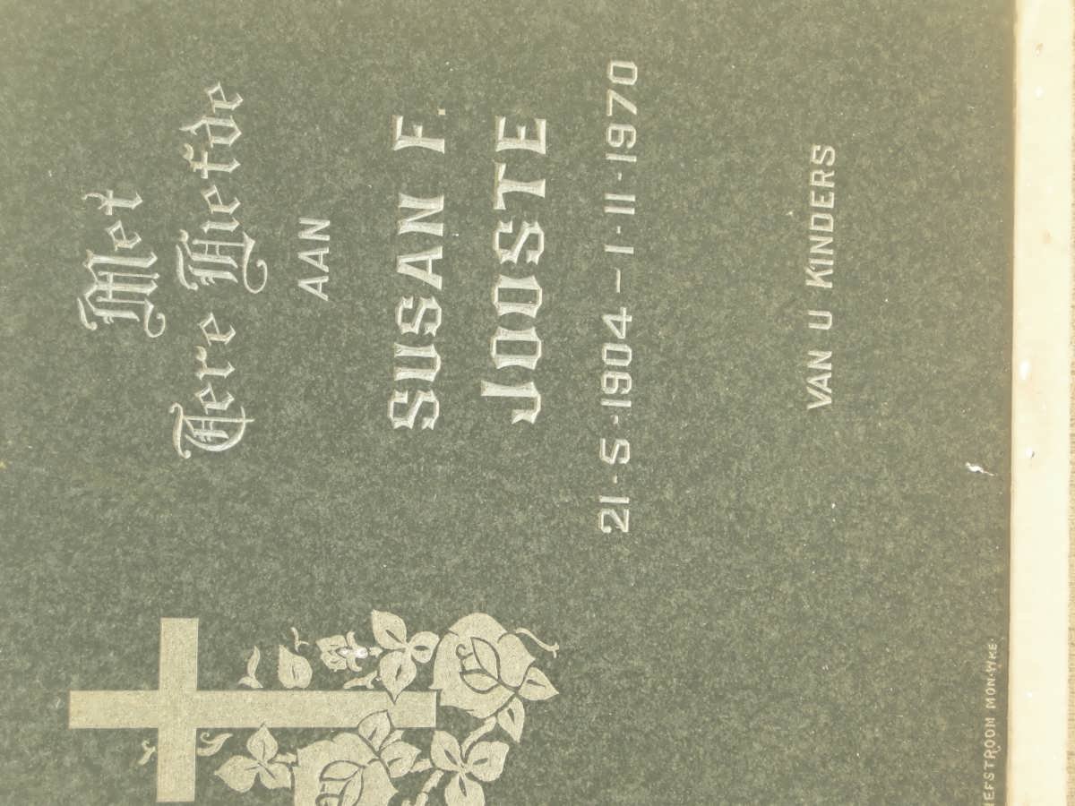 JOOSTE Susan F. 1904-1970
