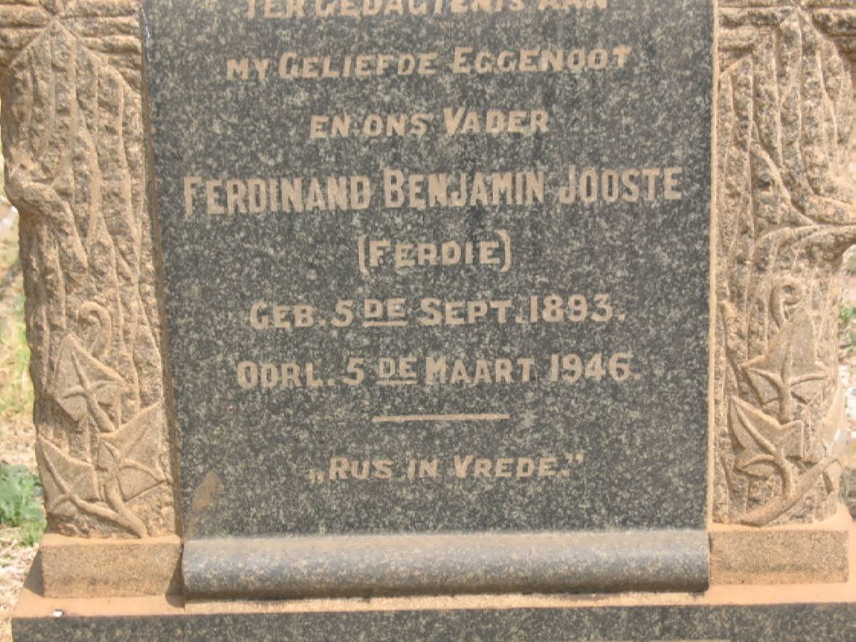 JOOSTE Ferdinand Benjamin 1893-1946