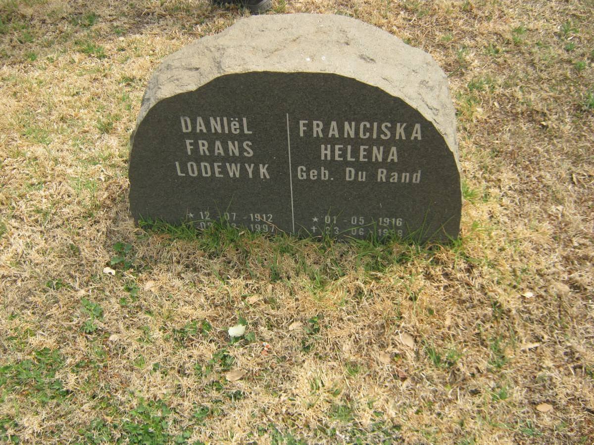JOUBERT Daniël Frans Lodewyk 1912-1997 &amp; Franciska Helena DU RAND 1916-1998