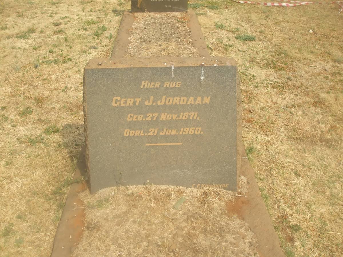 JORDAAN Gert J. 1871-1960