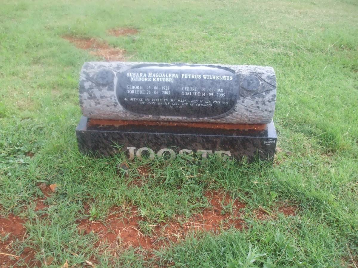 JOOSTE Petrus Wilhelmus 1921-2005 &amp; Susara Magdalena KRUGER 1923-2003