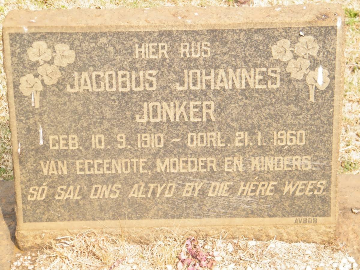 JONKER Jacobus Johannes 1910-1960