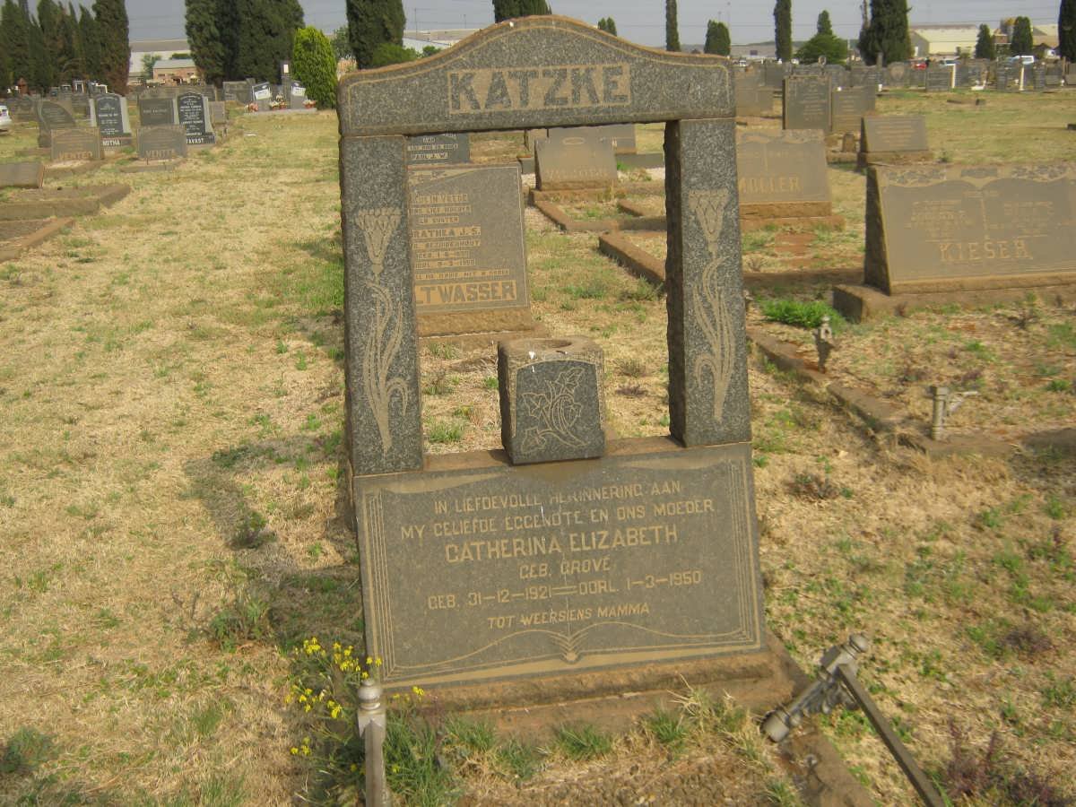 KATZKE Catherina Elizabeth nee GROVE 1921-1950