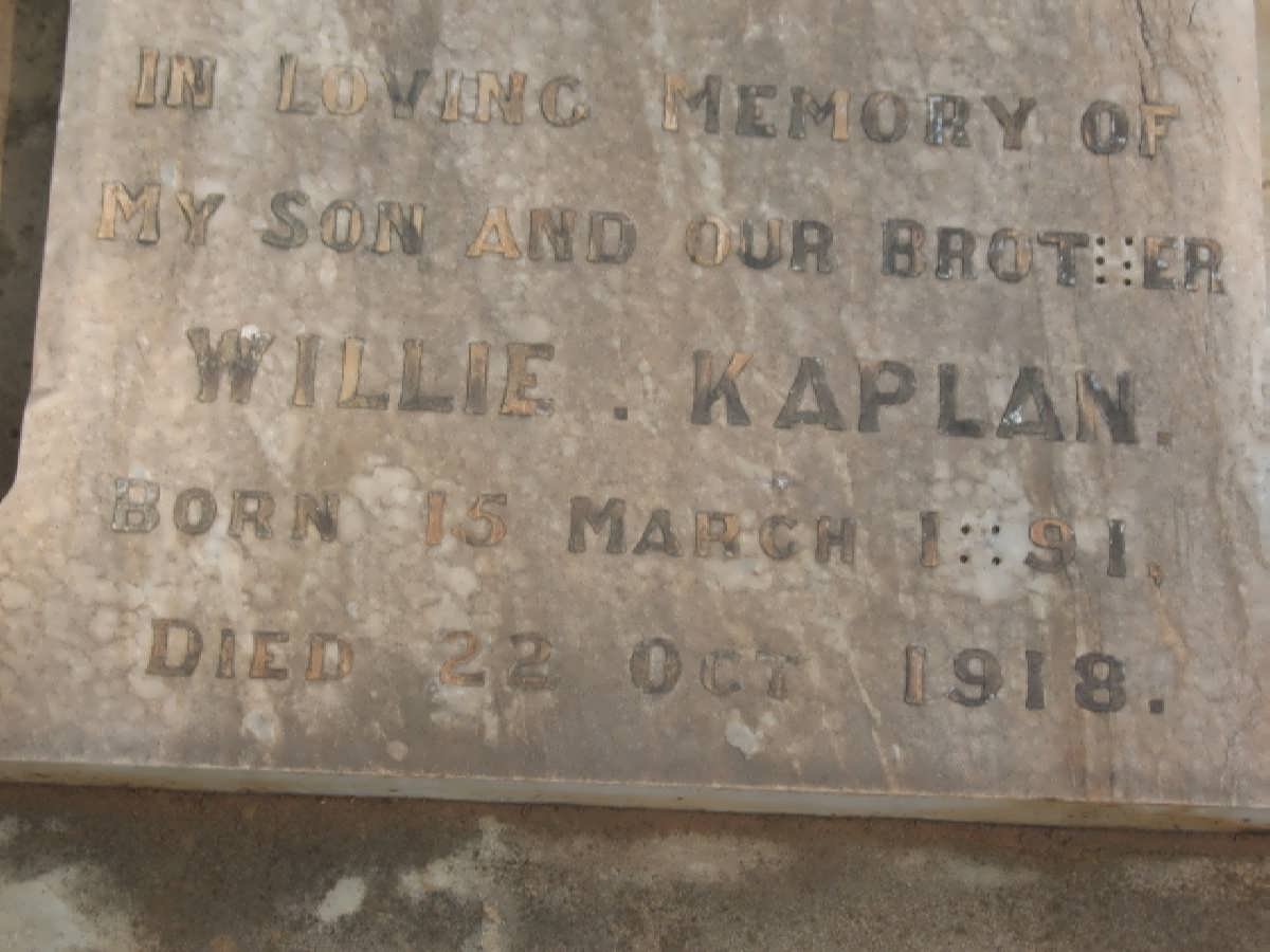 KAPLAN Willie 1891-1918