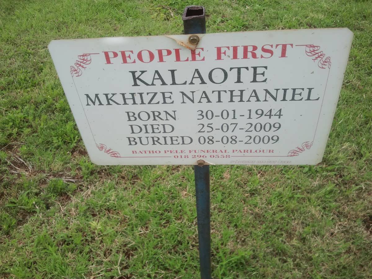 KALAOTE Mkhize Nathaniel 1944-2009