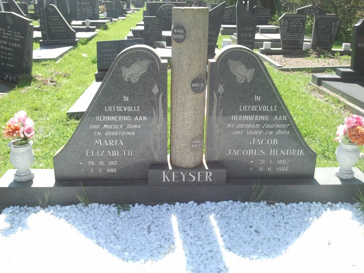KEYSER Jacob Jacobus Hendrik 1907-1986 &amp; Maria Elizabeth 1912-1988