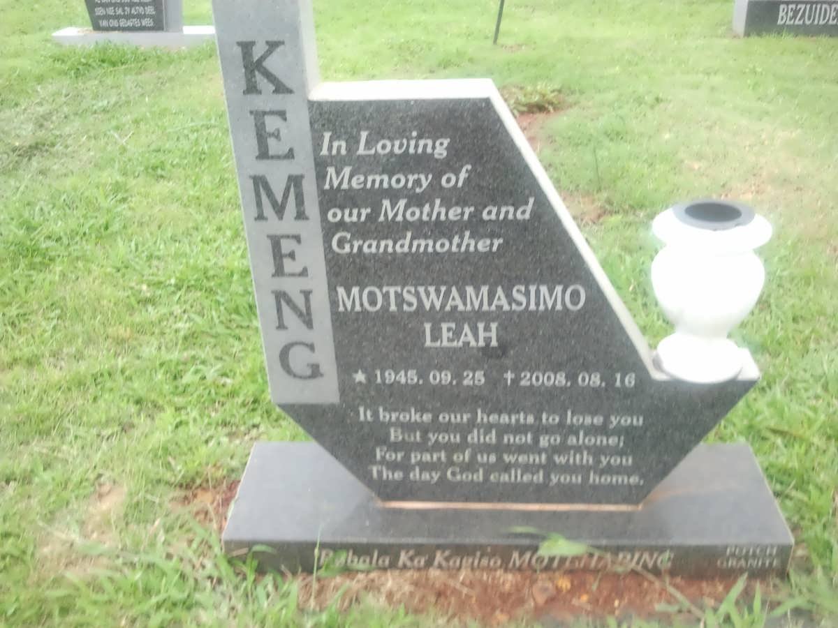 KEMENG Motswamasimo Leah 1945-2009