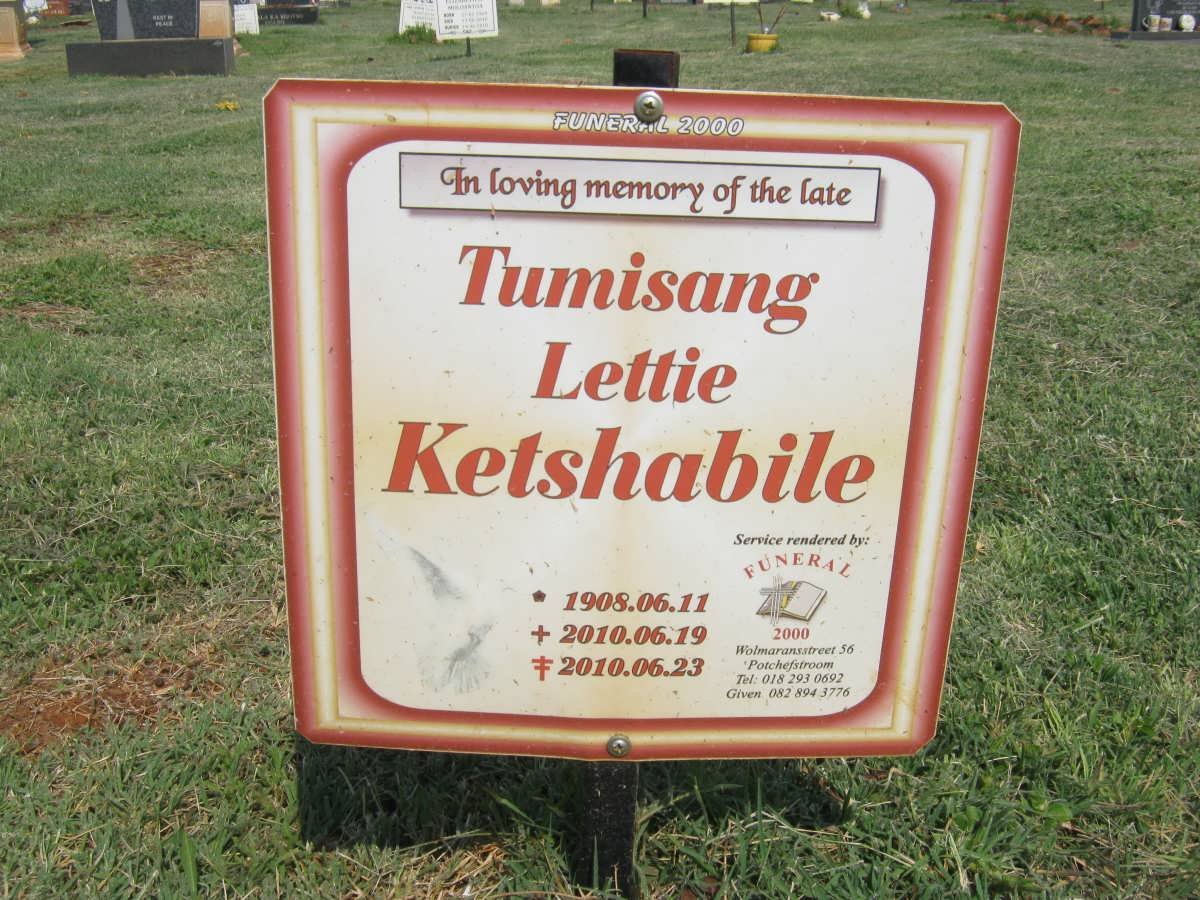 KETSHABILE Tumisang Lettie 1908-2010