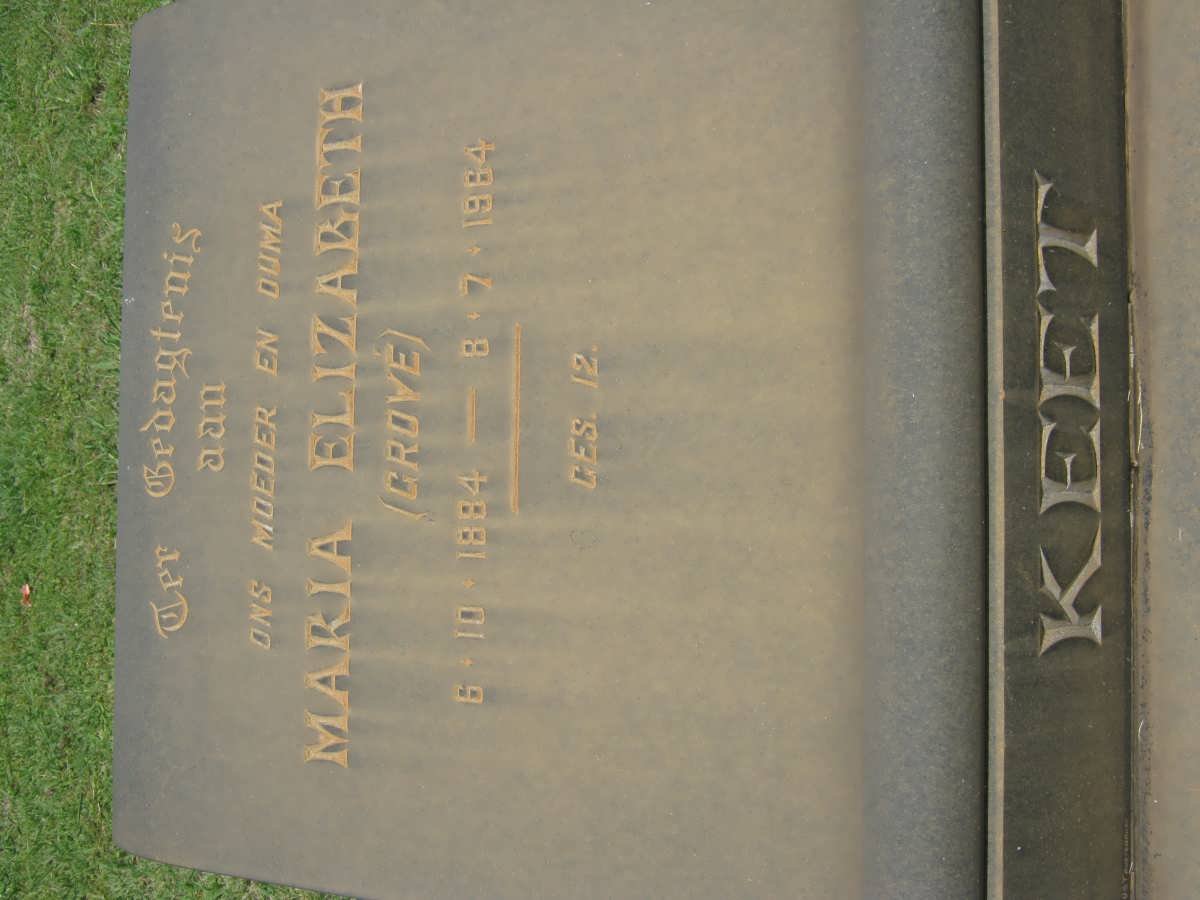 KEET Maria Elizabeth nee GROVÉ 1884-1964