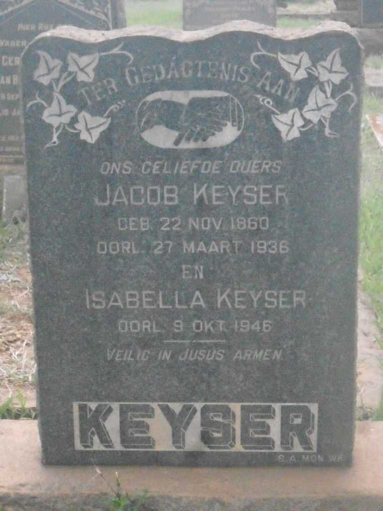 KEYSER Jacob 1860-1936 &amp; Isabella -1946