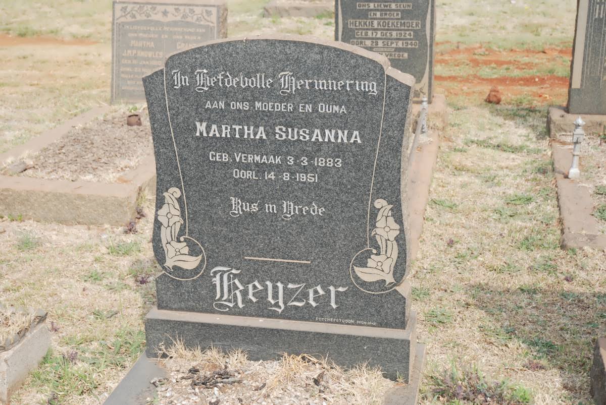 KEYZER Martha Susanna nee VERMAAK 1883-1951