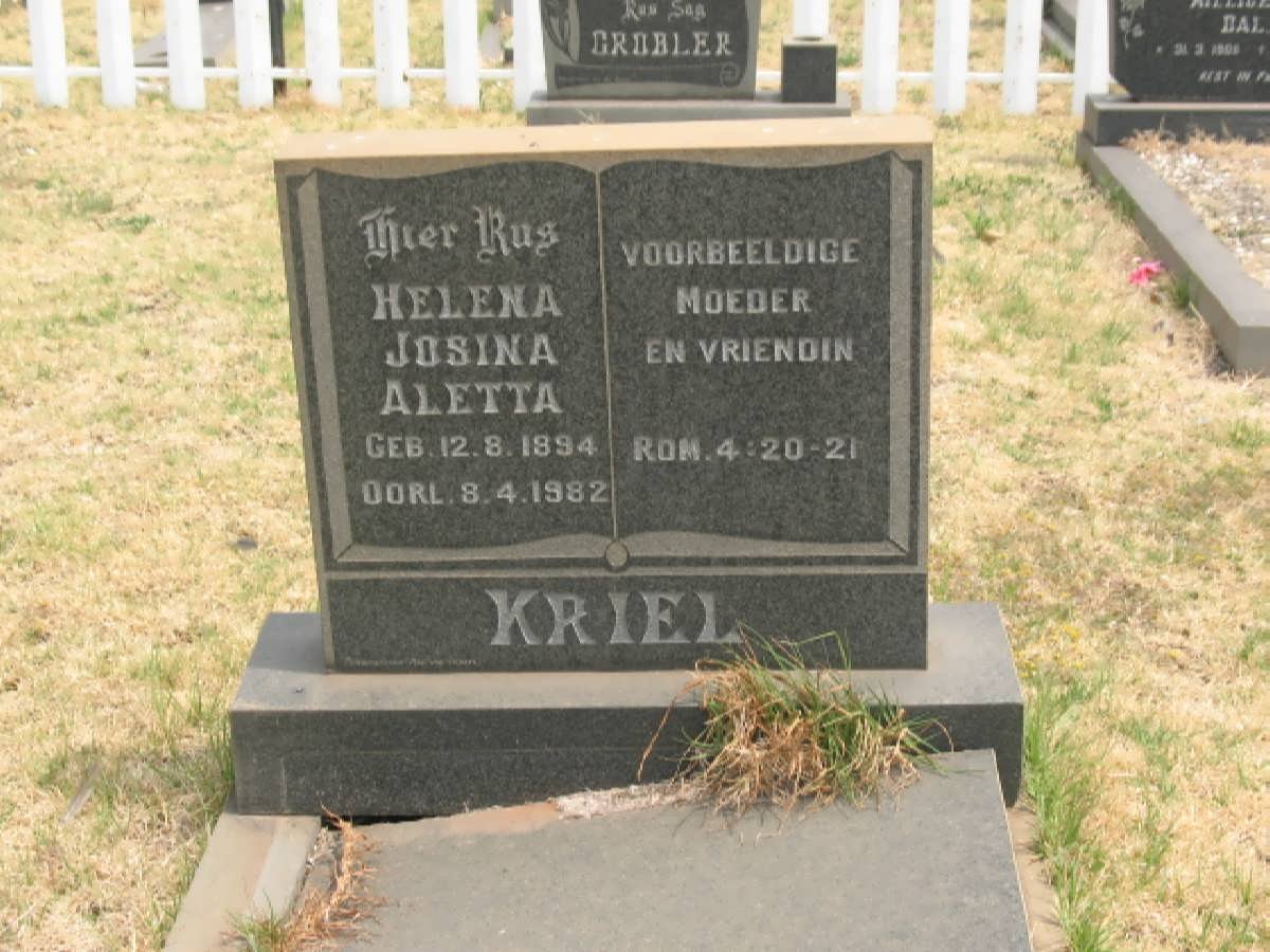KRIEL Helena Josina Aletta 1894-1982