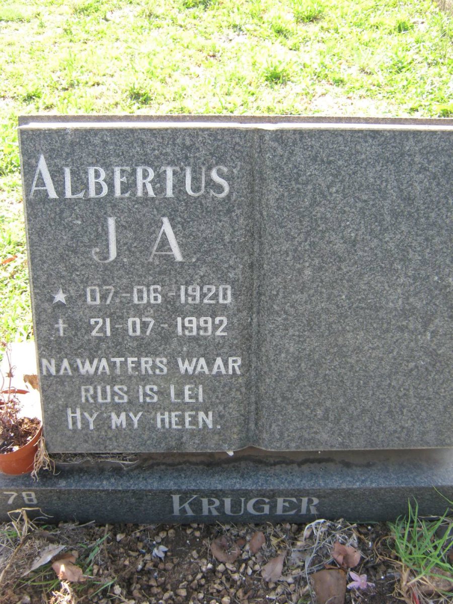 KRUGER Albertus J.A. 1920-1992