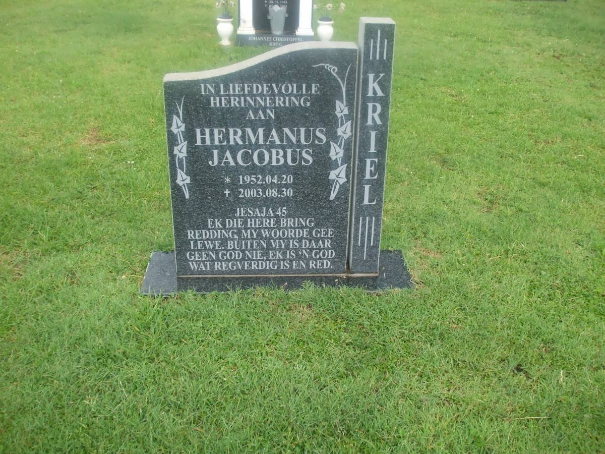 KRIEL Hermanus Jacobus 1952-2003