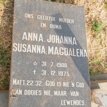 KRUGER Anna Johanna Susanna Magdalena 1908-1975