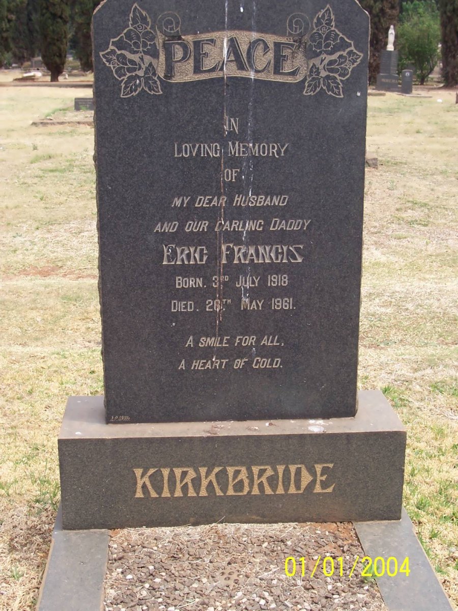 KIRKBRIDE Eric Francis 1918-1961