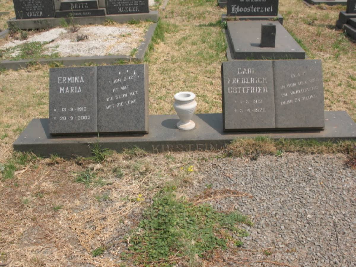 KIRSTEIN Carl Frederick Gottfried 1912-1978 &amp; Ermina Maria 1912-2002