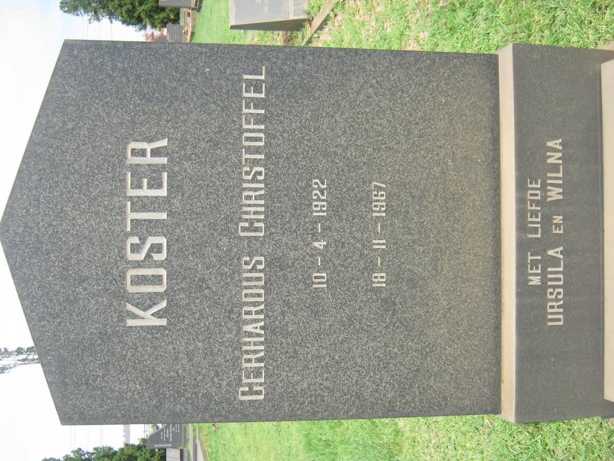 KOSTER Gerhardus Christoffel 1922-1967