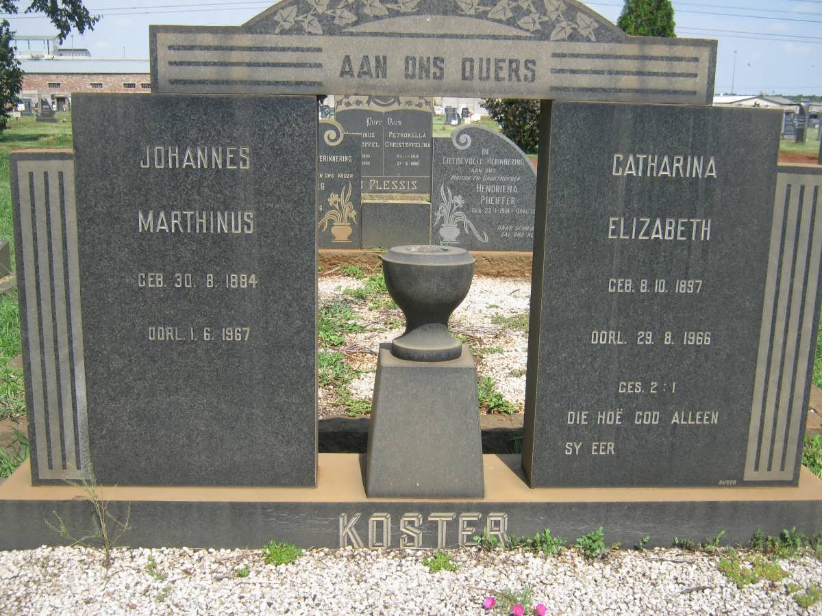 KOSTER Johannes Marthinus 1884-1967 &amp; Catharina Elizabeth 1897-1966