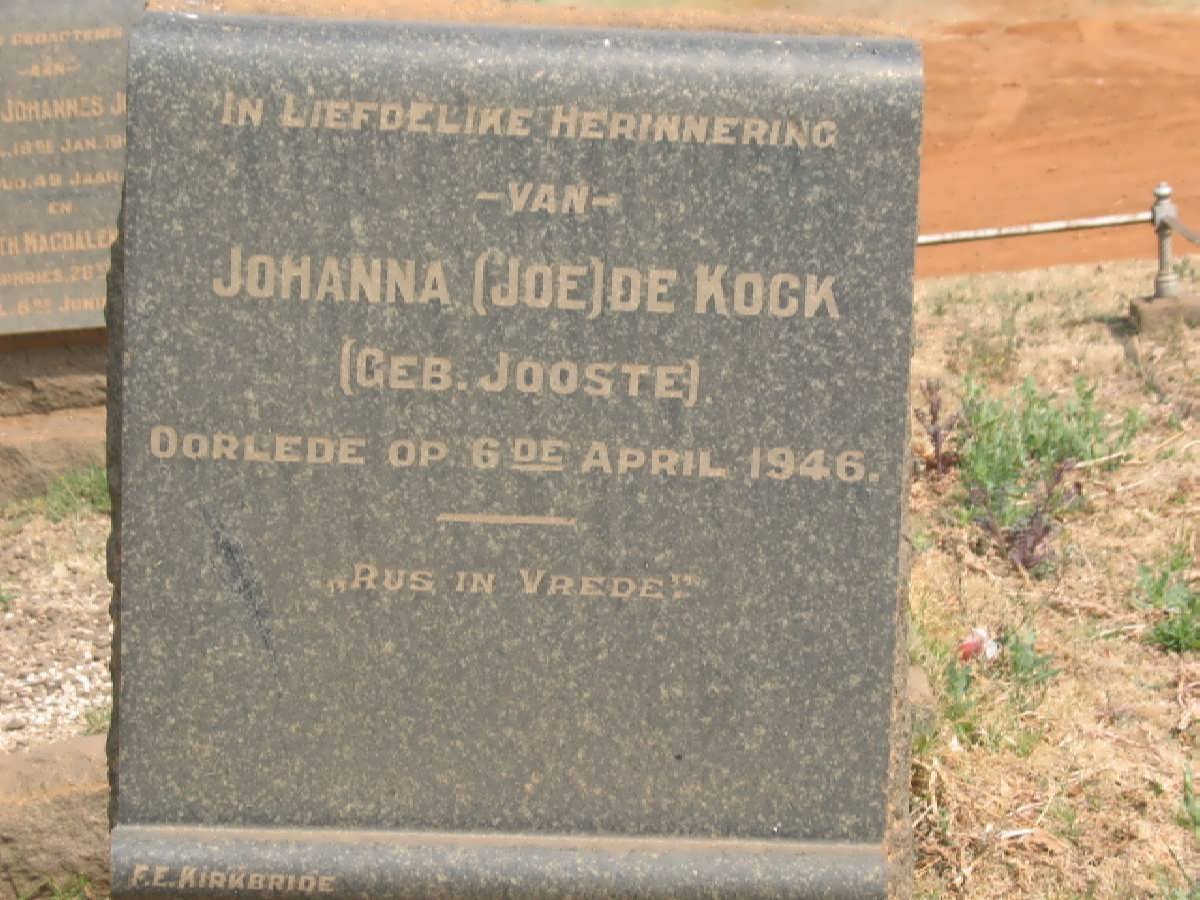 KOCK Johanna, de nee JOOSTE -1946
