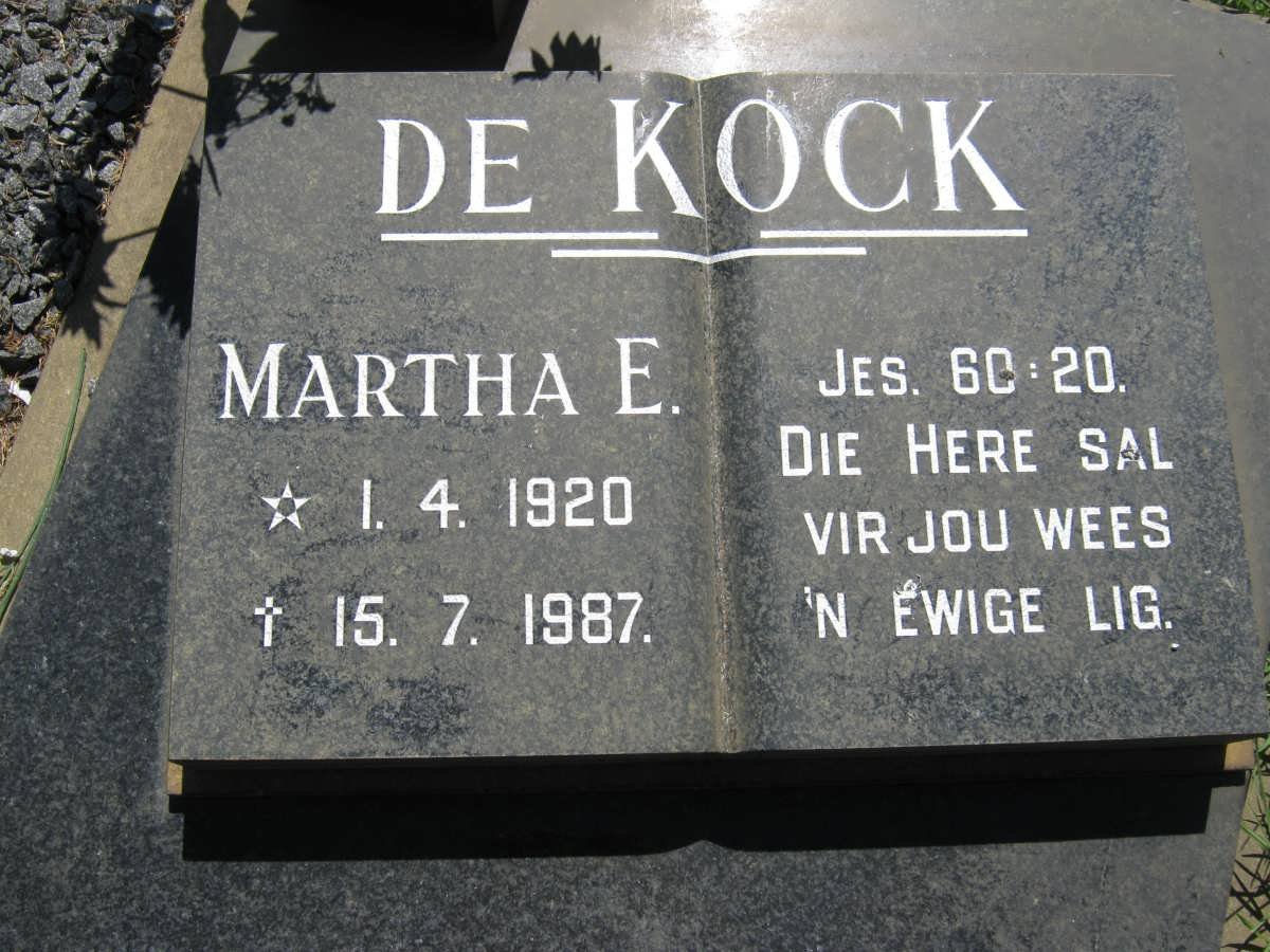 KOCK Martha E., de 1920-1987
