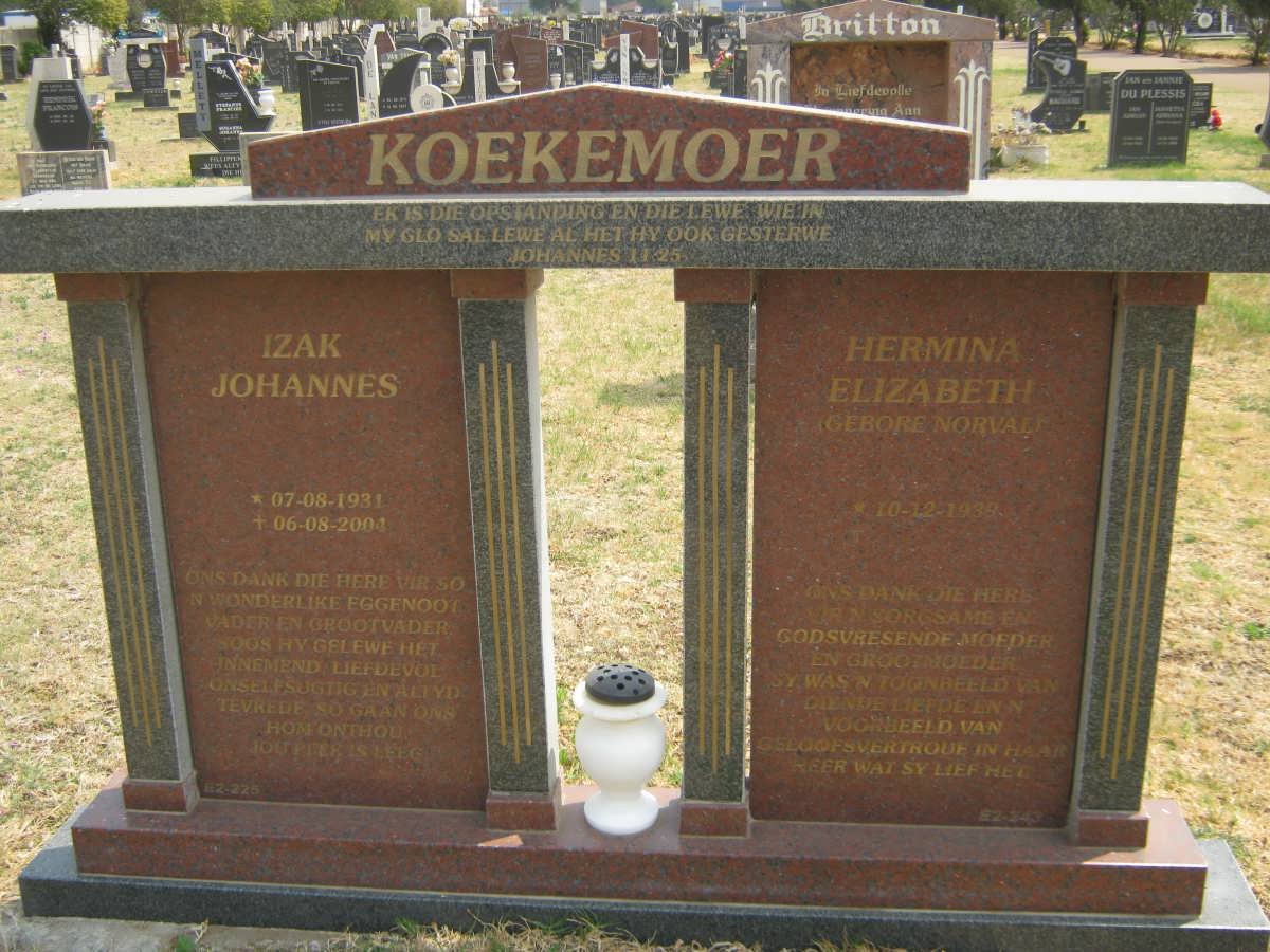 KOEKEMOER Izak Johannes 1931-2004 &amp; Hermina Elizabeth NORVAL 1939-