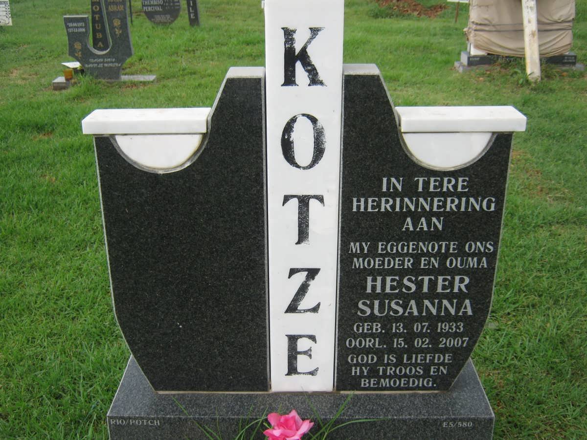 KOTZE Hester Susanna 1933-2007