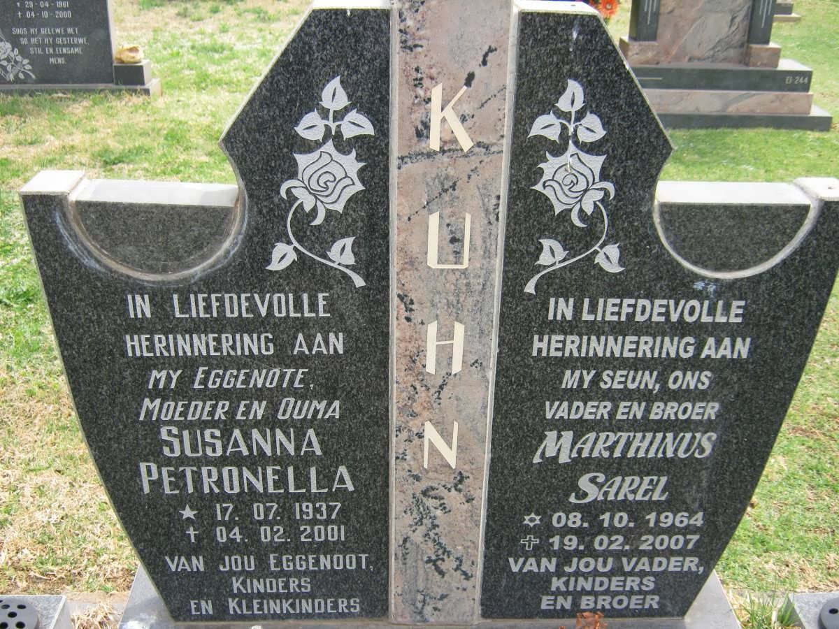 KUHN Marthinus Sarel 1964-2007 &amp; Susanna Petronella 1937-2001