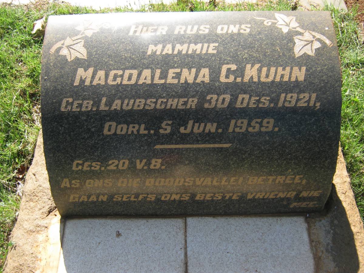KUHN Magdalena C. nee LAUBSCHER 1921-1959