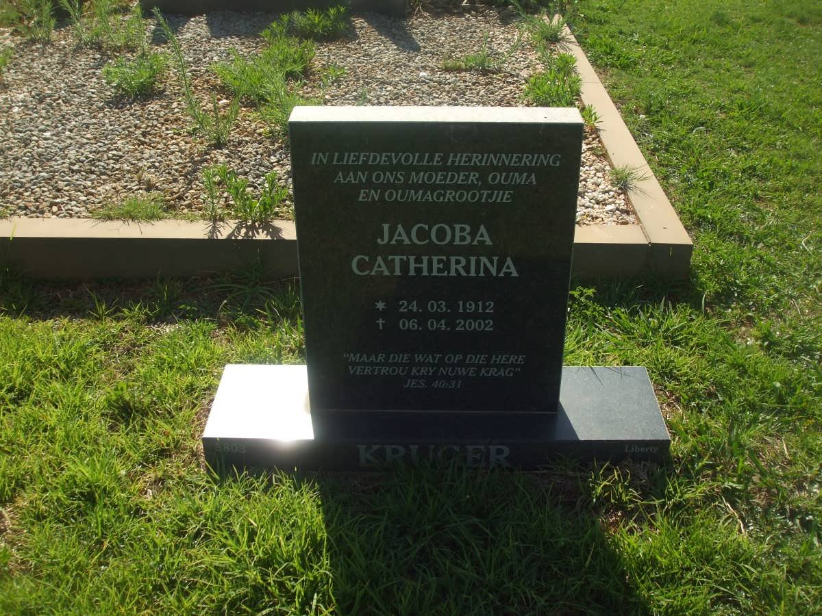KRUGER Jacoba Catherina 1912-2002