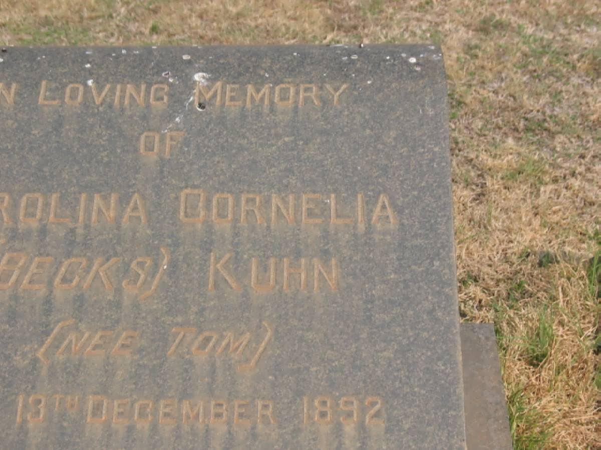 KUHN Carolina Cornelia nee TOM 1892-1961