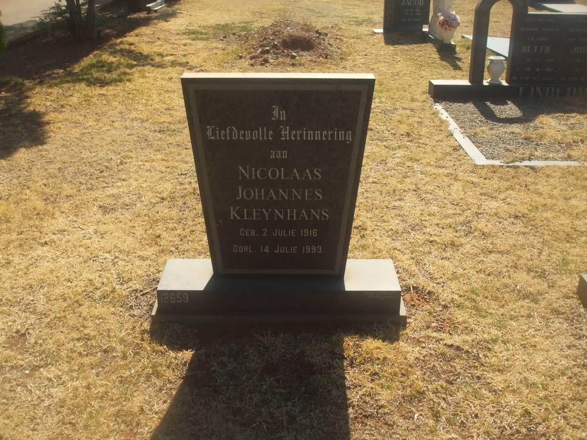 KLEYNHANS Nicolaas Johannes 1916-1993