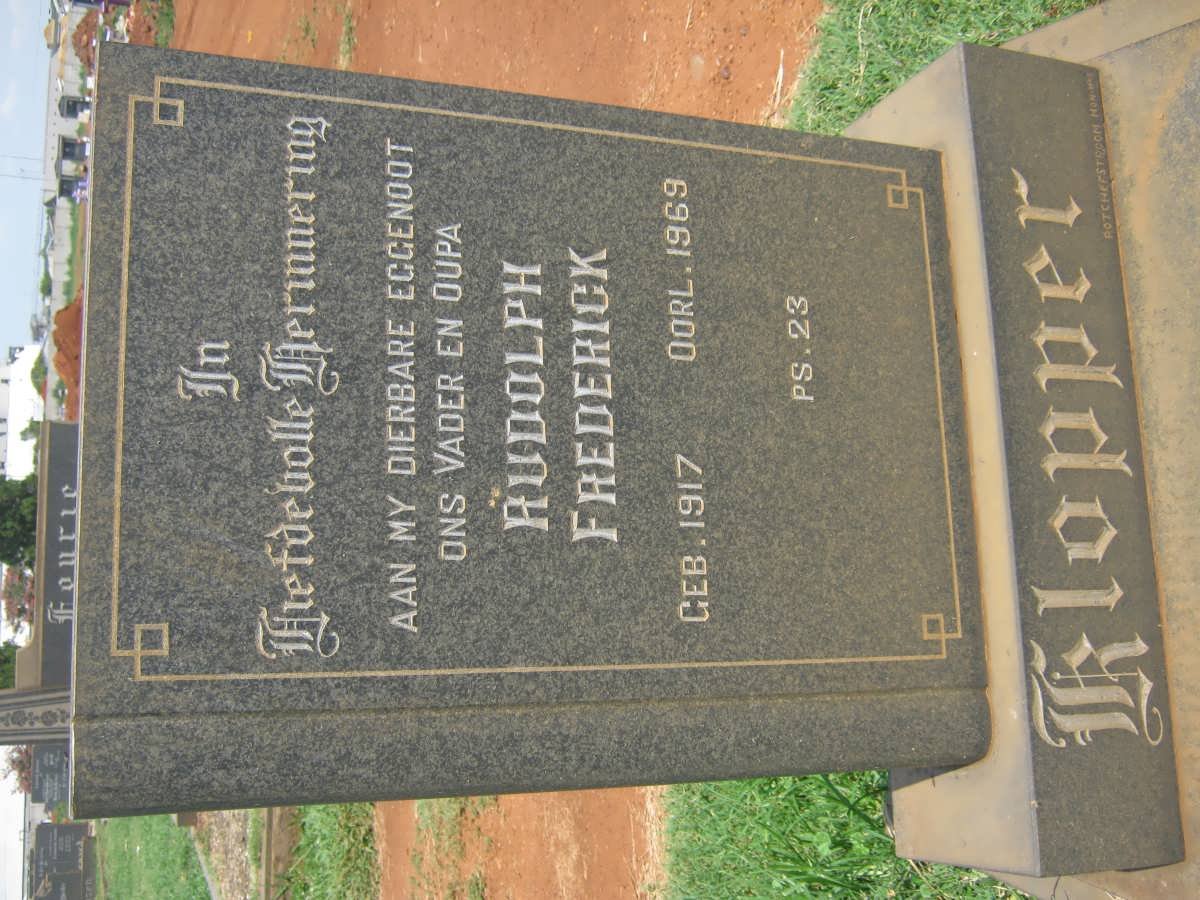 KLOPPER Rudolph Frederick 1917-1969