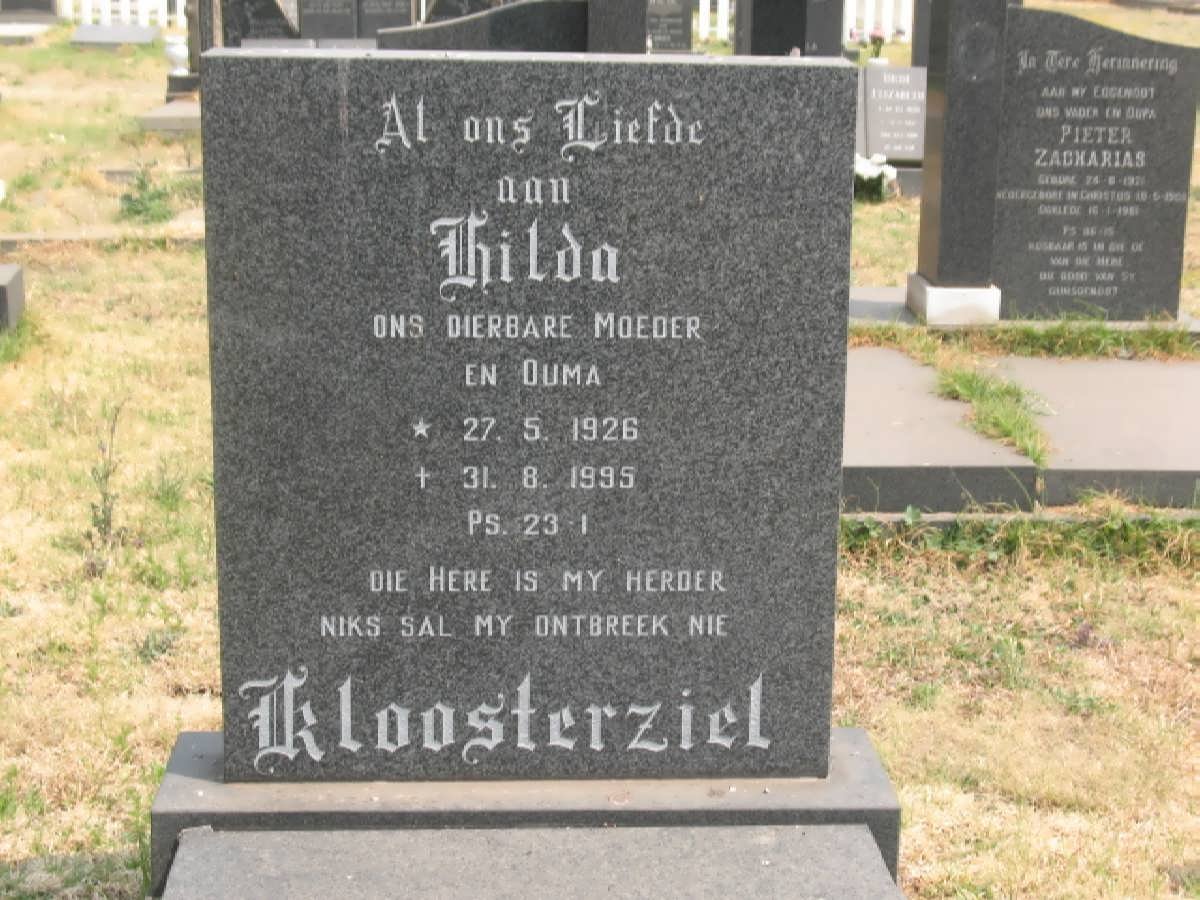 KLOOSTERZIEL Hilda 1926-1995