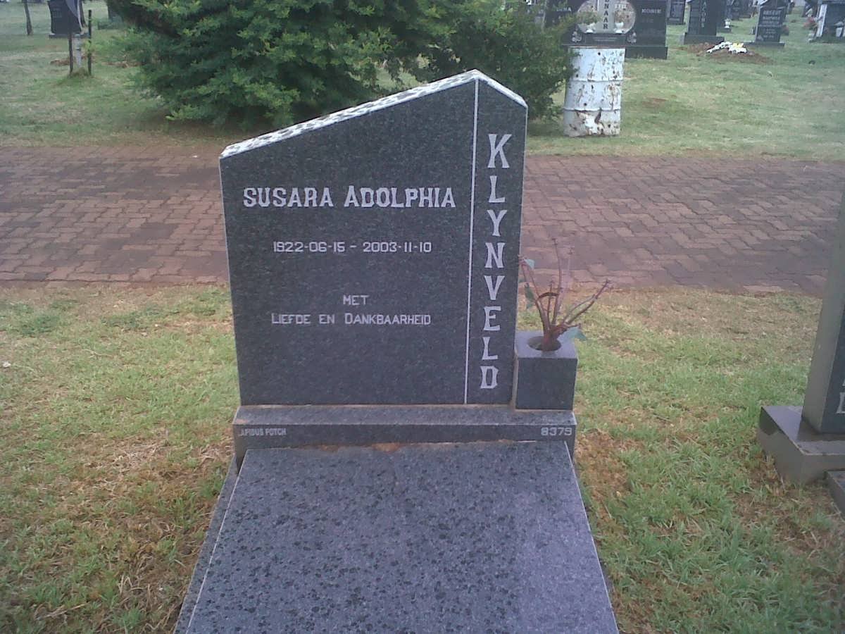 KLYNVELD Susara Adolphia 1922-2003