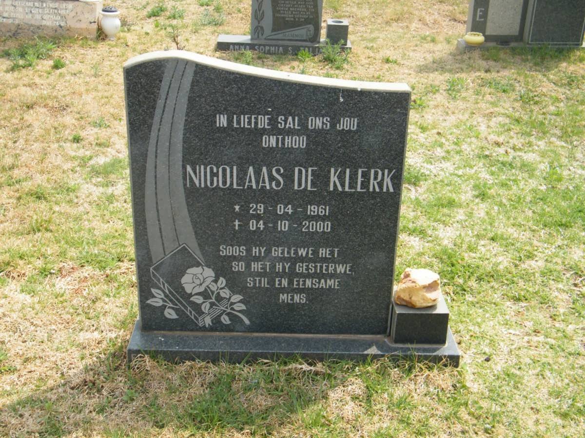 KLERK Nicolaas, de 1961-2000