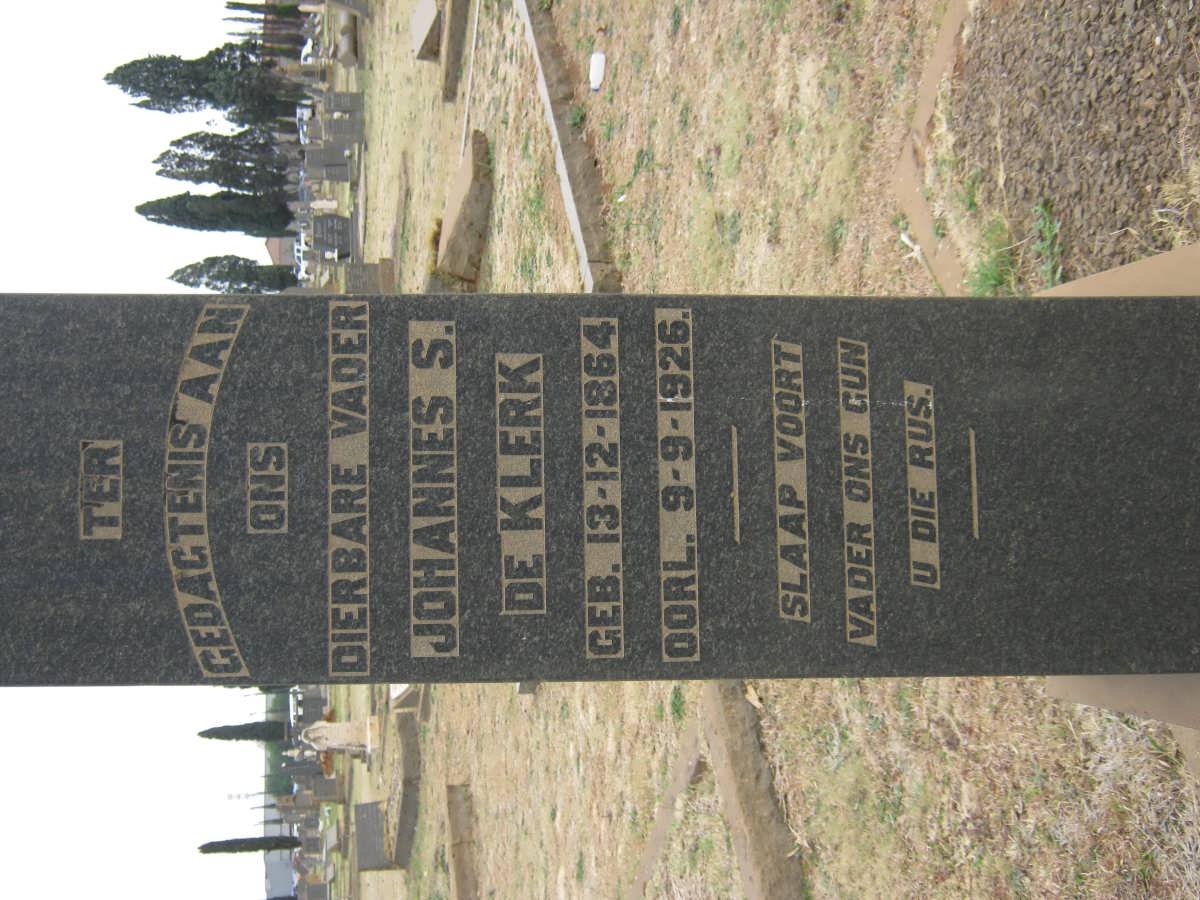 KLERK Johannes S., de 1864-1926