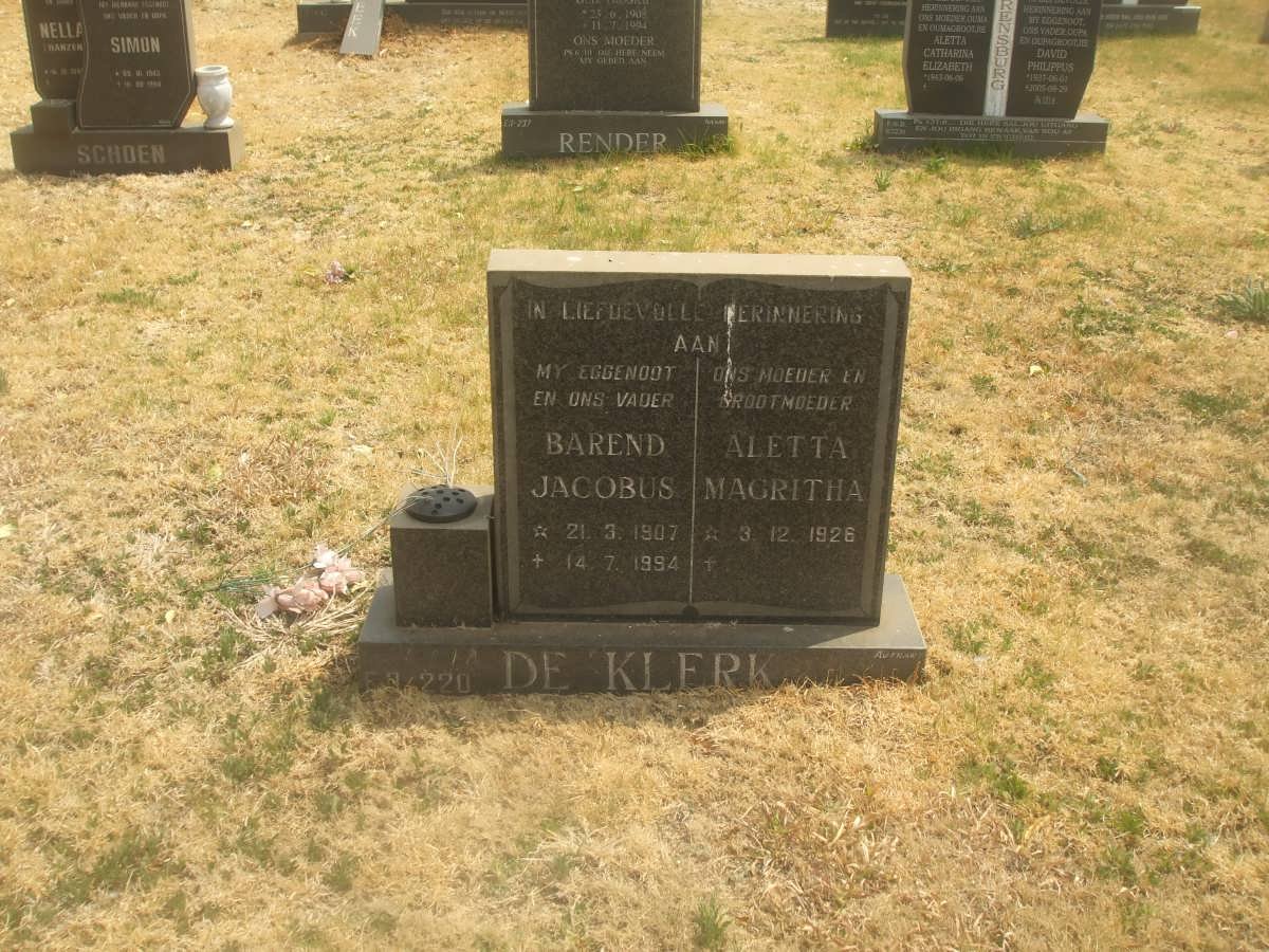 KLERK Barend Jacobus Vosloo, de 1907-1994