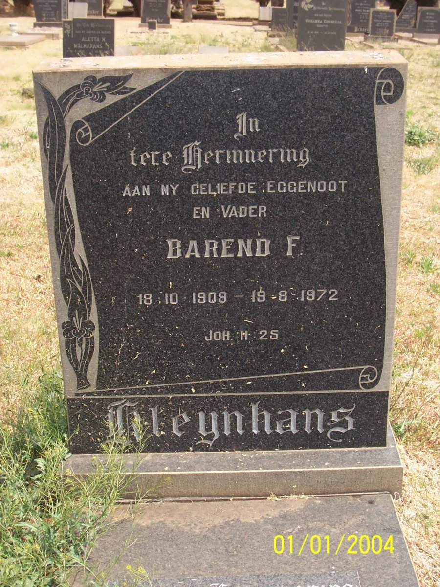 KLEYNHANS Barend F. 1909-1972