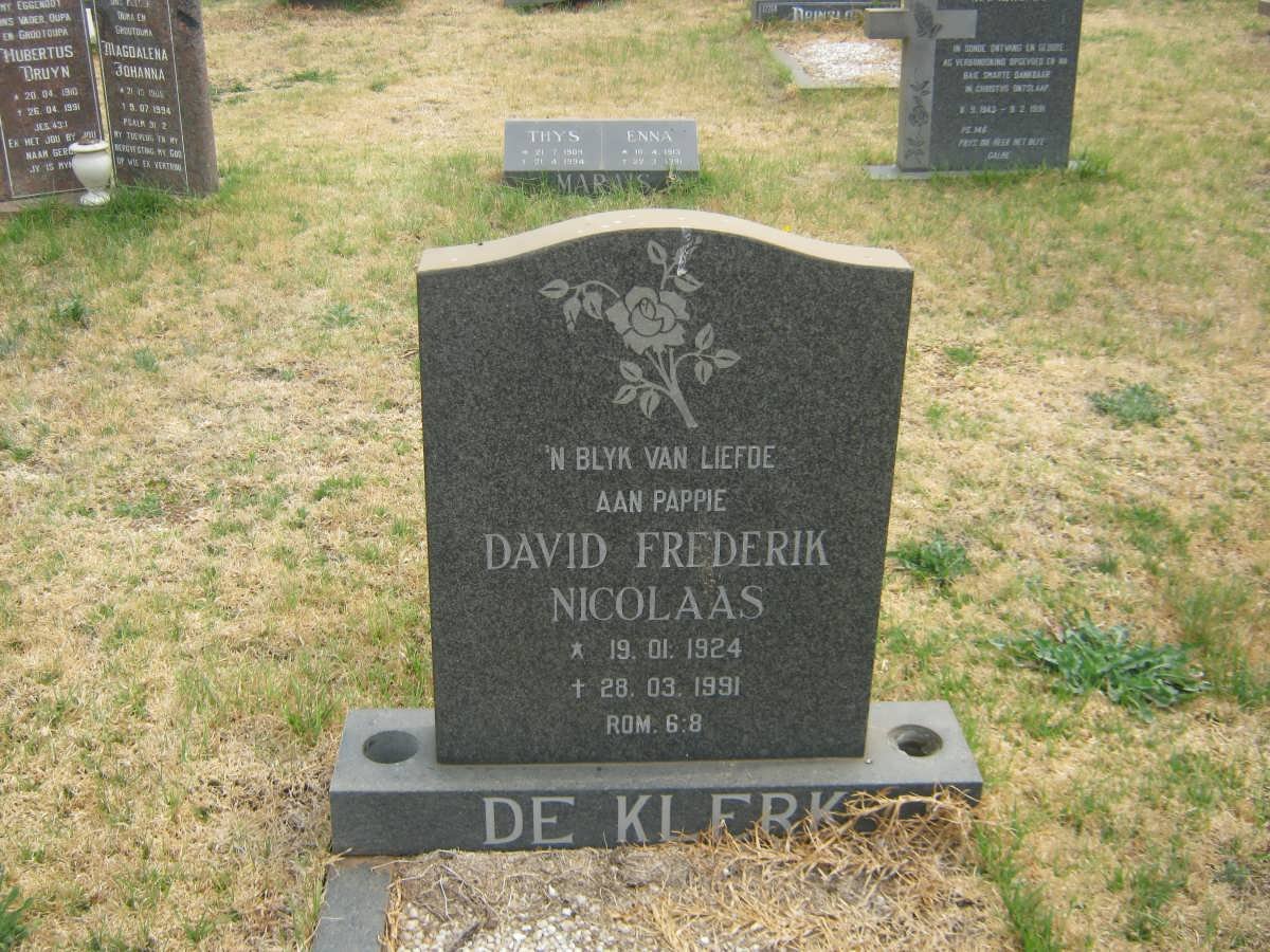 KLERK David Frederik Nicolaas, de 1924-1991