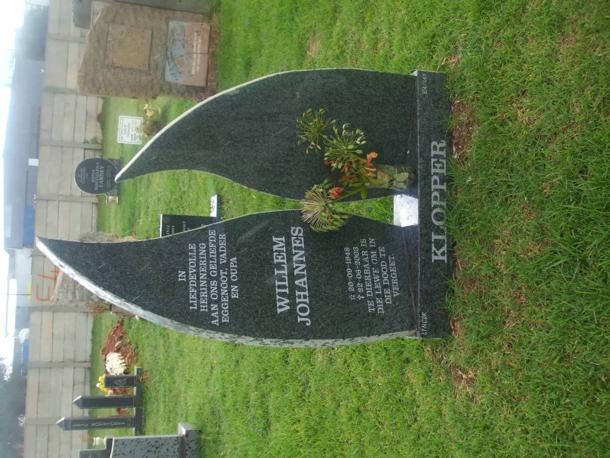 KLOPPER Willem Johannes 1948-2003