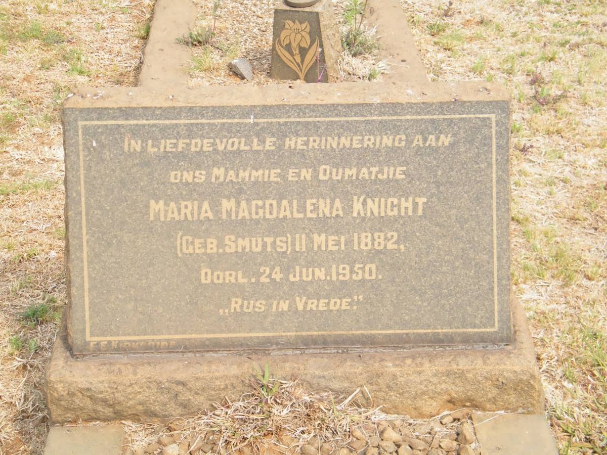 KNIGHT Maria Magdalena nee SMUTS 1882-1950