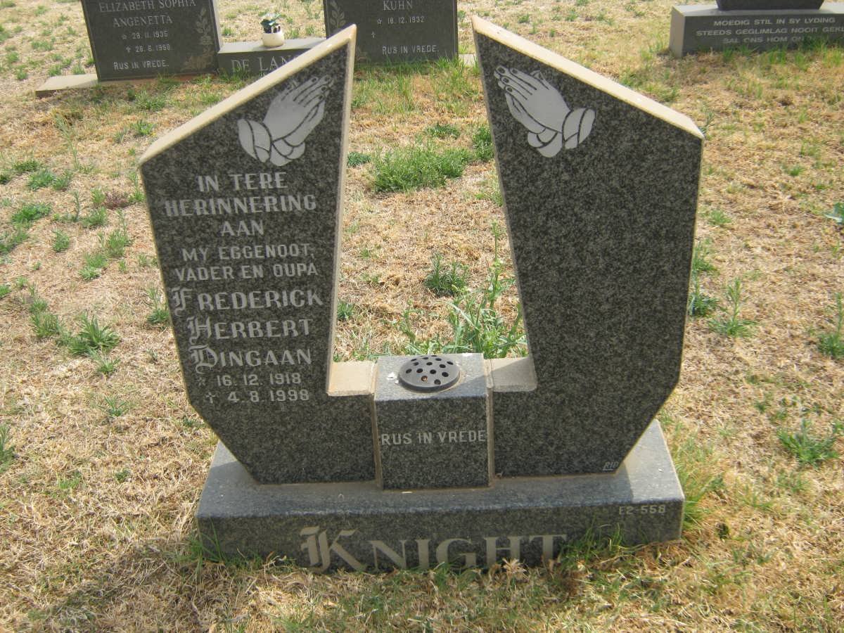 KNIGHT Frederick Herbert Dingaan 1918-1998