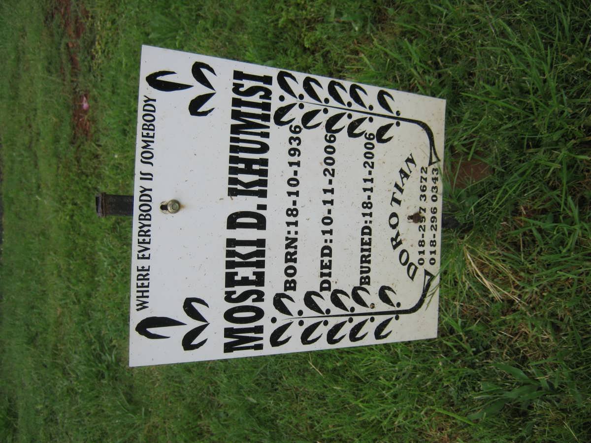 KHUMISI Moseki D. 1936-2006