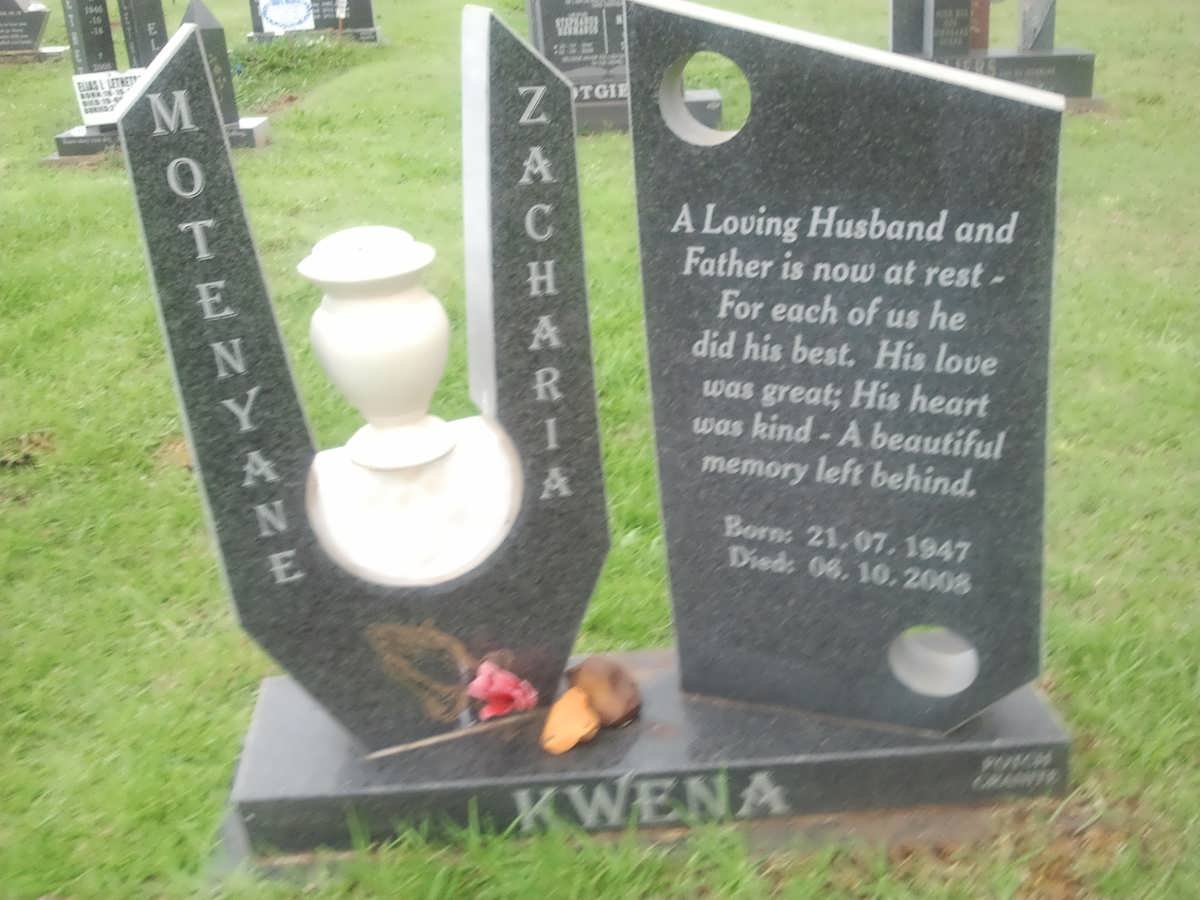 KWENA Montenyane Zacharia 1947-2008
